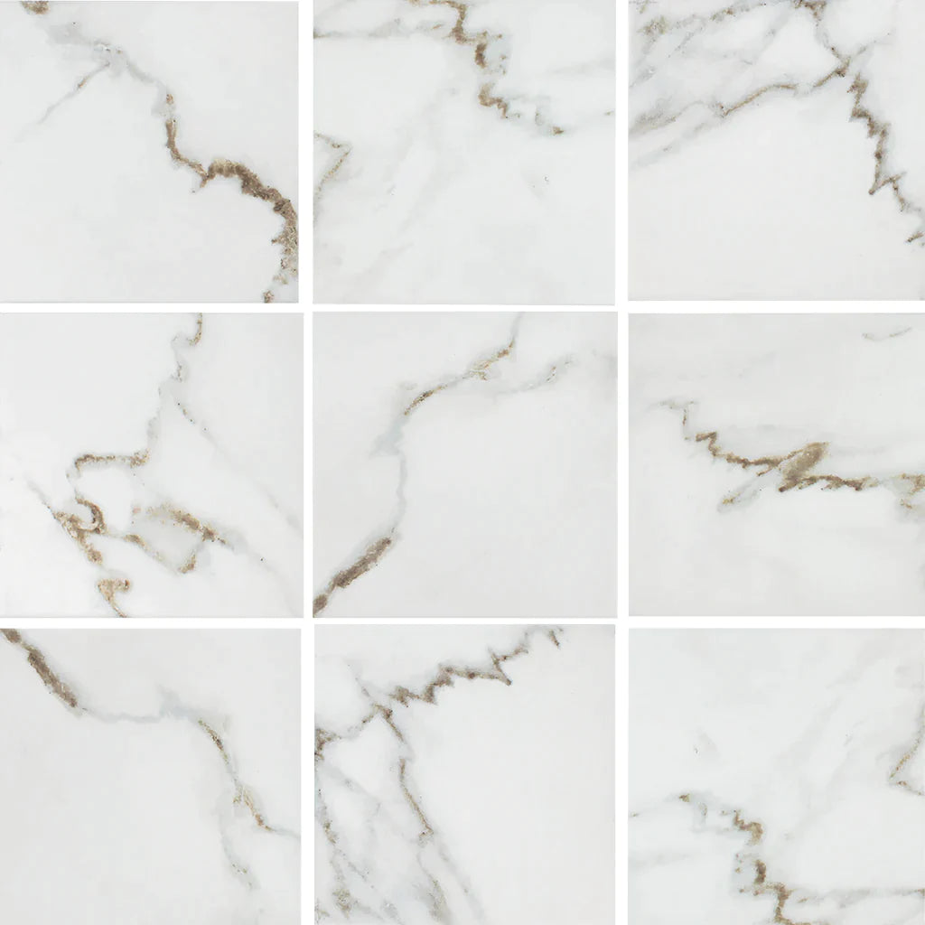 Aquatica Calacatta Porcelain Tile 6"x6" - Massa Calacatta II Collection