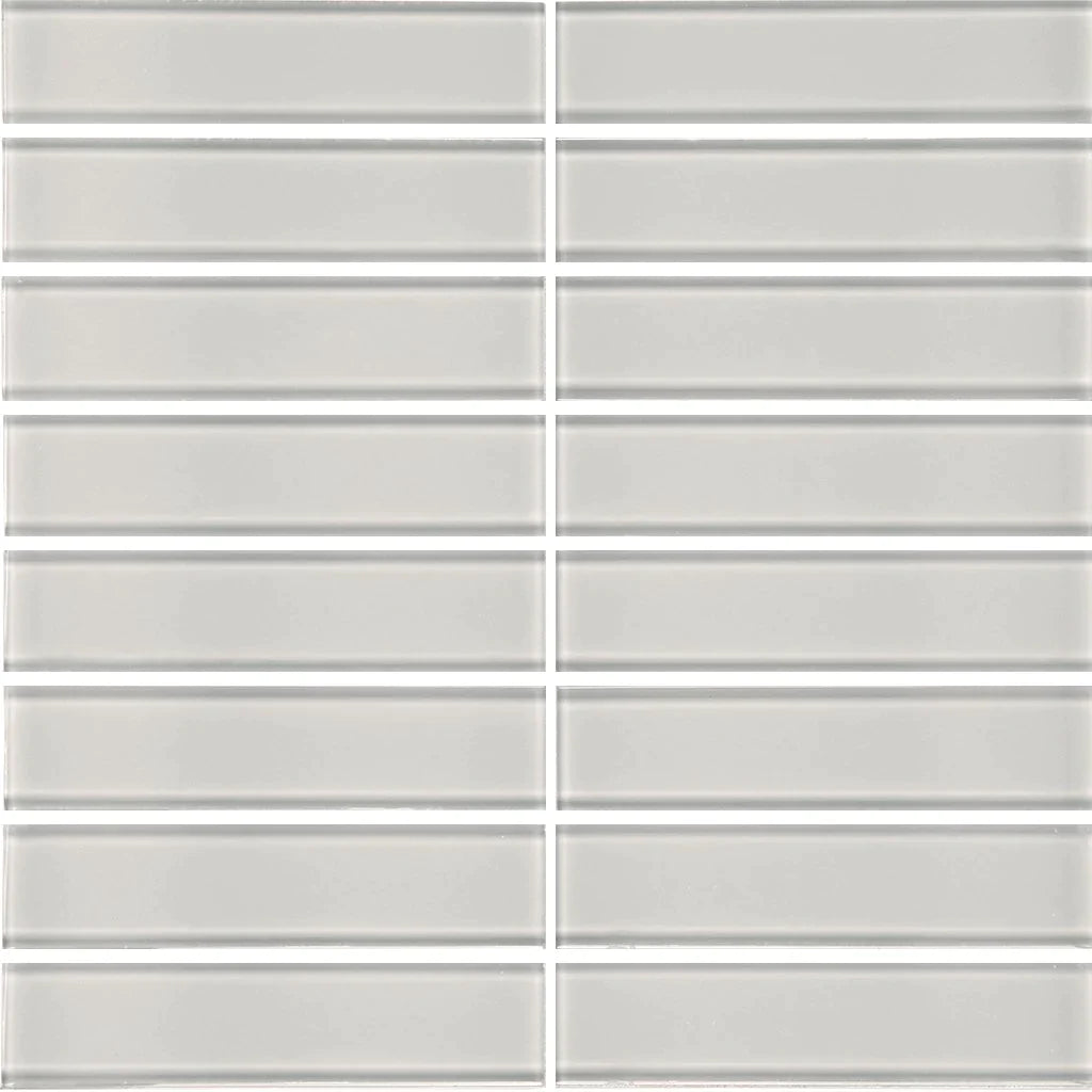 Aquatica Cloud 1.5"x6" Stacked Glass Mosaic Tile 11.75"x11.75" - Element Collection