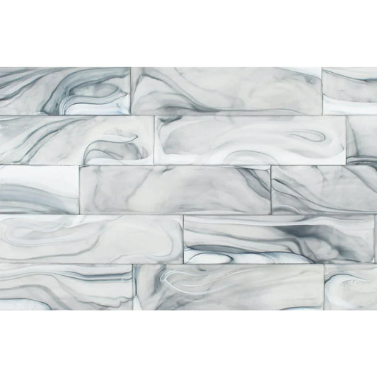 Aquatica Cumulus Glass Blue Glass Tile 3"x12" - Clouds 2.0 Collection