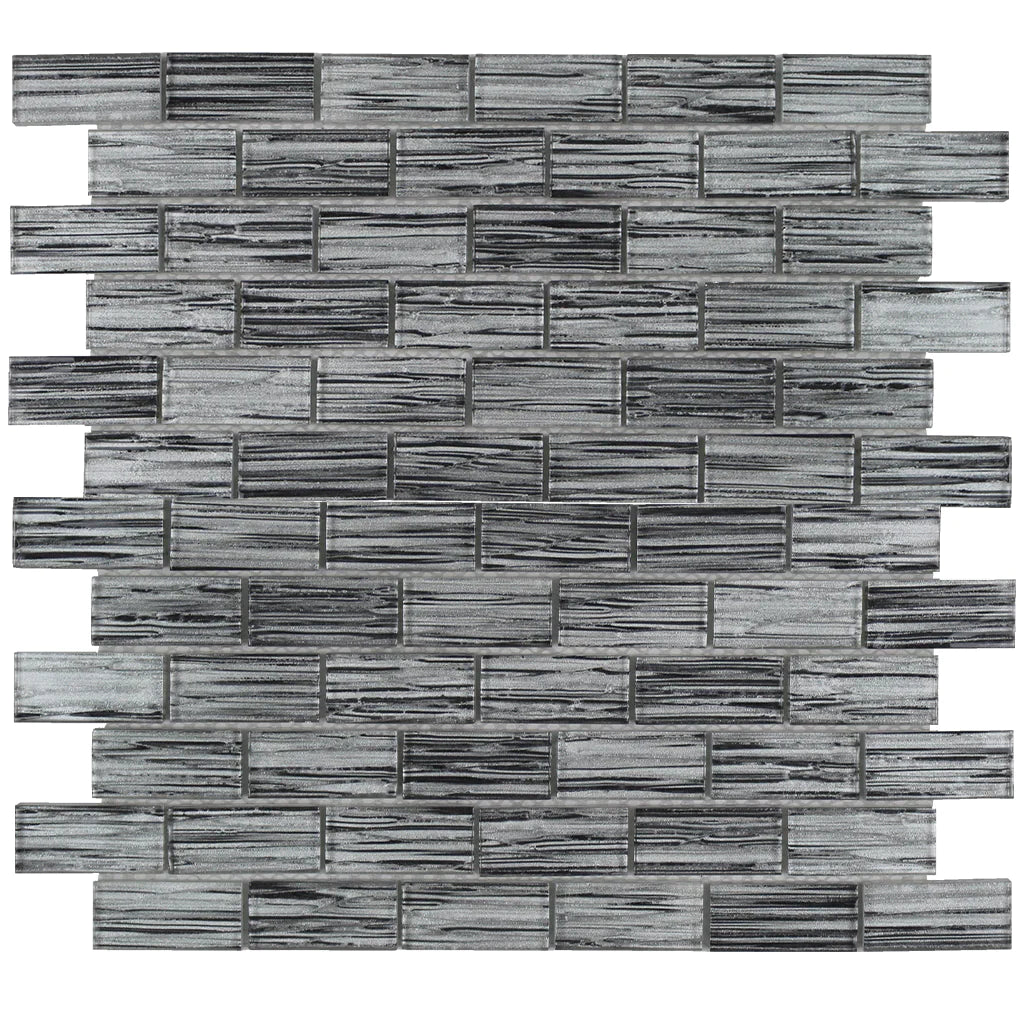 Aquatica Dusk 1"x2" Glass Mosaic Tile 11.75"x11.75" - Rainbow Collection