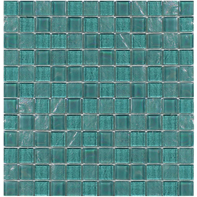 Aquatica Greenstone 1"x1" Linear Glass Mesh Tile 11.75"x11.75" - Treasure Collection