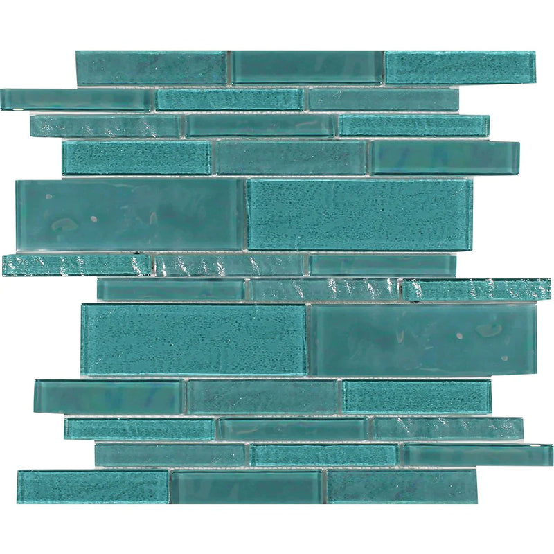 Aquatica Greenstone Linear Glass Mesh Tile 11.75"x11.75" - Treasure Collection
