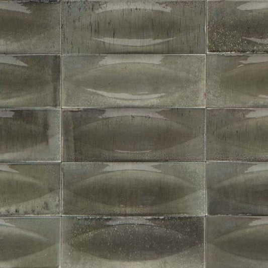 Aquatica Grigio 3D Egg Deco Glossy Porcelain Pool Tile 3"x8" - Gleeze Collection