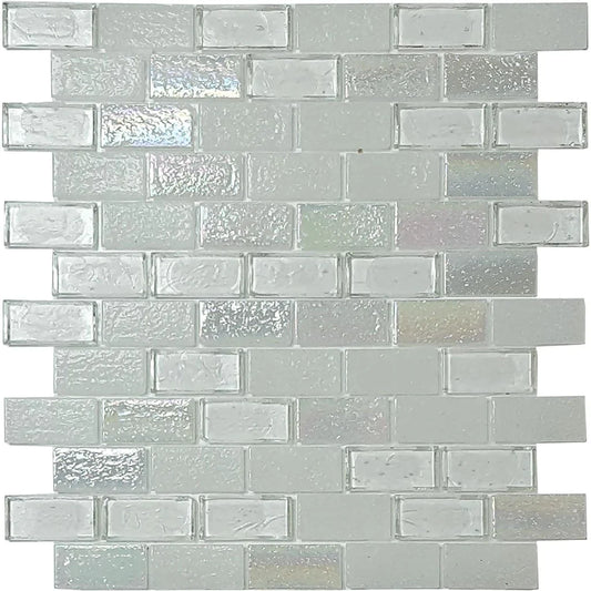 Aquatica Iceberg 1"x2" Glass Mosaic Tile 11.5"x12.5" - Superior Collection