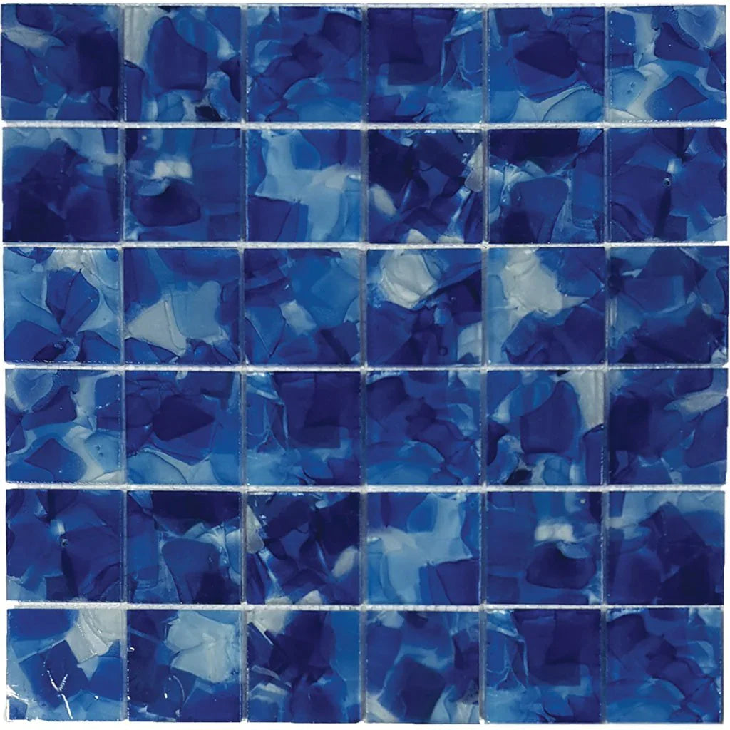 Aquatica Iris 2"x2" Glass Mosaic Tile 11.75"x11.75" - Flower Glass Collection