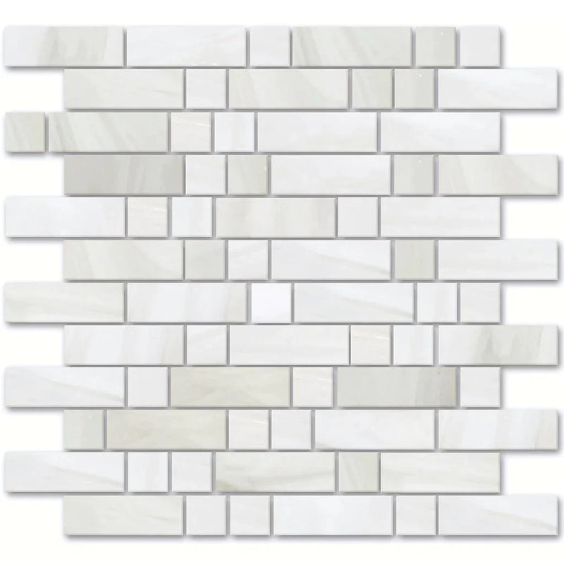 Aquatica Kara 1"x1" & 1"x3" Glass Mosaic Tile 11.75"x12" - Dash Collection