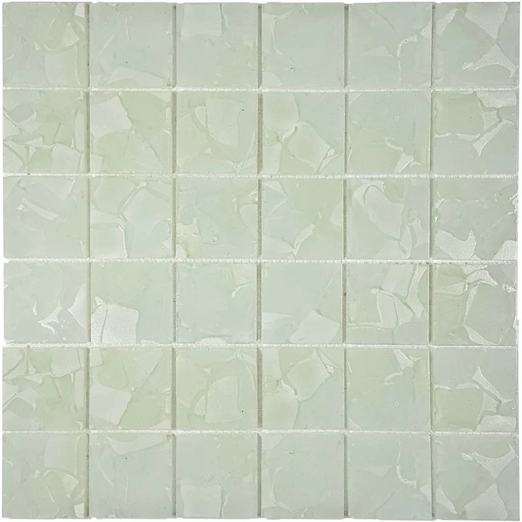 Aquatica Lilies 2"x2" Glass Mosaic Tile 11.75"x11.75" - Flower Glass Collection