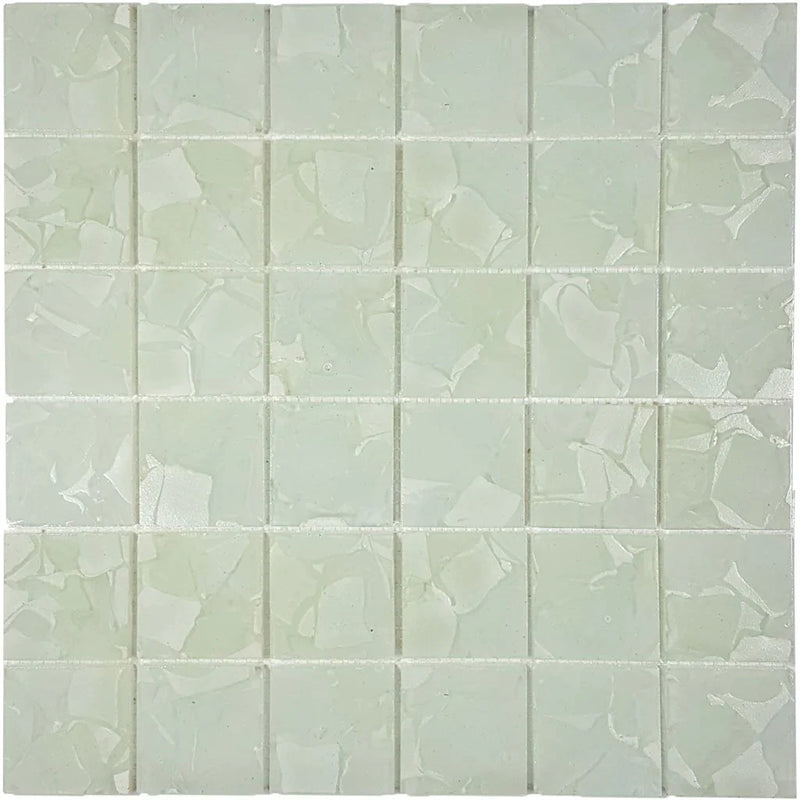 Aquatica Lilies 2"x2" Glass Mosaic Tile 11.75"x11.75" - Flower Glass Collection