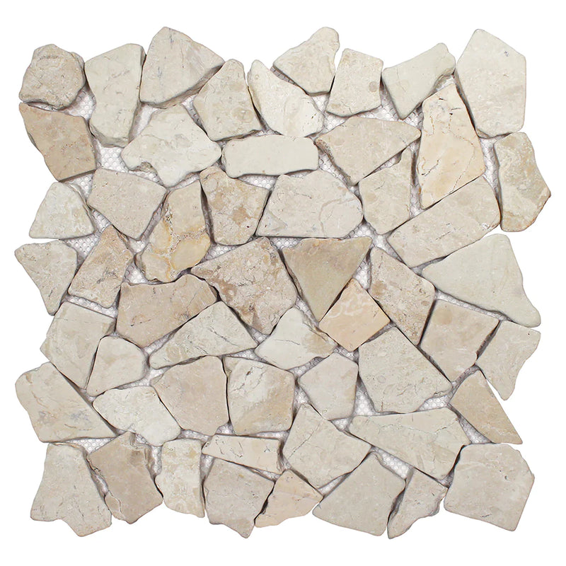 Aquatica Matte White Pebble Mosaic 11"x11" - Ocean Stones Fit Collection