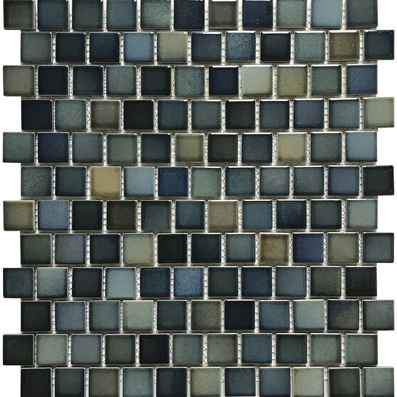 Aquatica Medium 1"x1" Porcelain Mosaic 12"x13" - Sea Breeze Collection