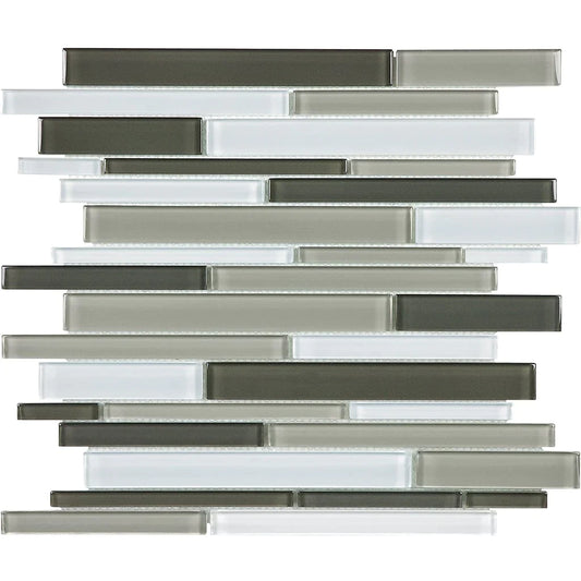 Aquatica Mineral Blend Multi Linear Glass Tile 11.75"x11.75" - Element Collection