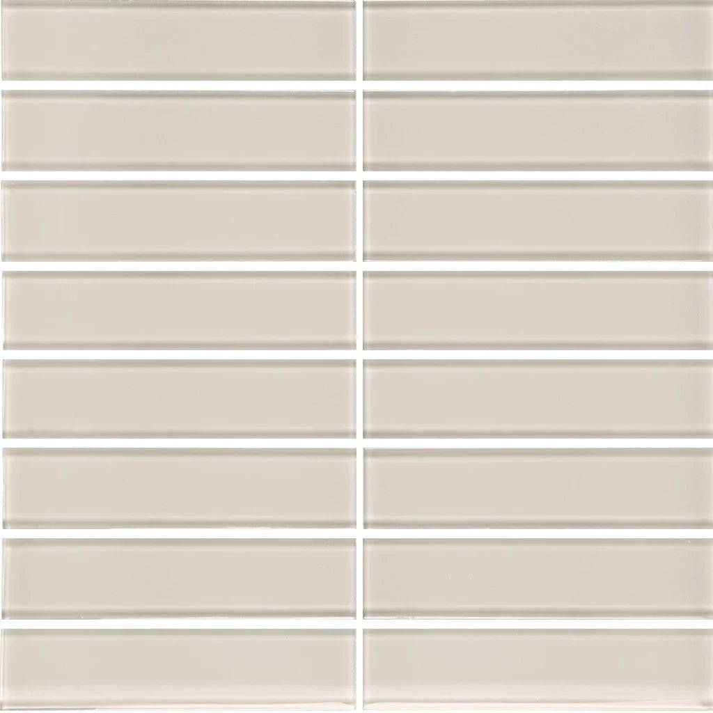 Aquatica Mist 1.5"x6" Stacked Glass Mosaic Tile 11.75"x11.75" - Element Collection