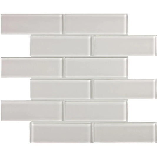 Aquatica Mist Brick Look Glass Tile 11.75"x11.75" - Element Collection