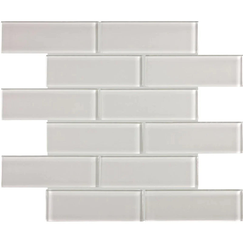 Aquatica Mist Brick Look Glass Tile 11.75"x11.75" - Element Collection