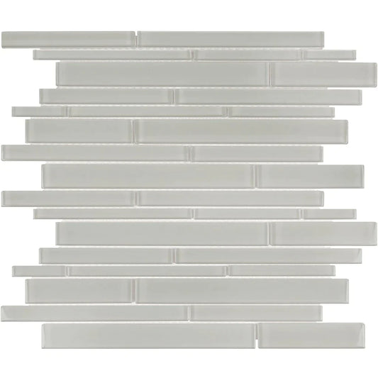 Aquatica Mist Multi Linear Glass Tile 11.75"x11.75" - Element Collection