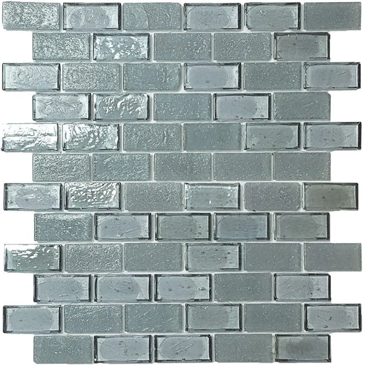 Aquatica Moon 1"x2" Glass Mosaic Tile 11.5"x12.5" - Superior Collection