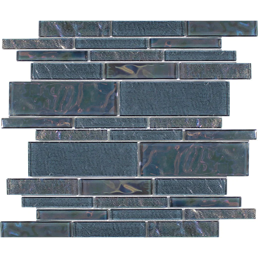 Aquatica Moonstone Linear Glass Mesh Tile 11.75"x11.75" - Treasure Collection