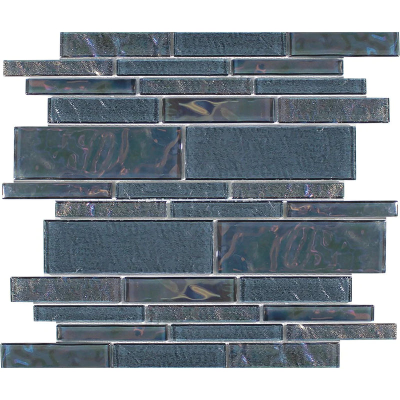 Aquatica Moonstone Linear Glass Mesh Tile 11.75"x11.75" - Treasure Collection