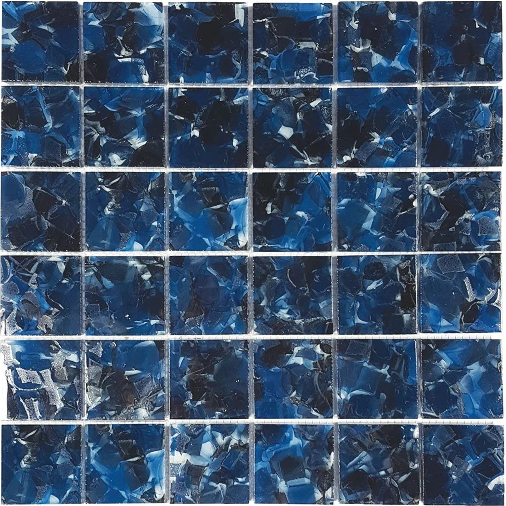 Aquatica Oxford 2"x2" Glass Mosaic Tile 11.75"x11.75" - Flower Glass Collection