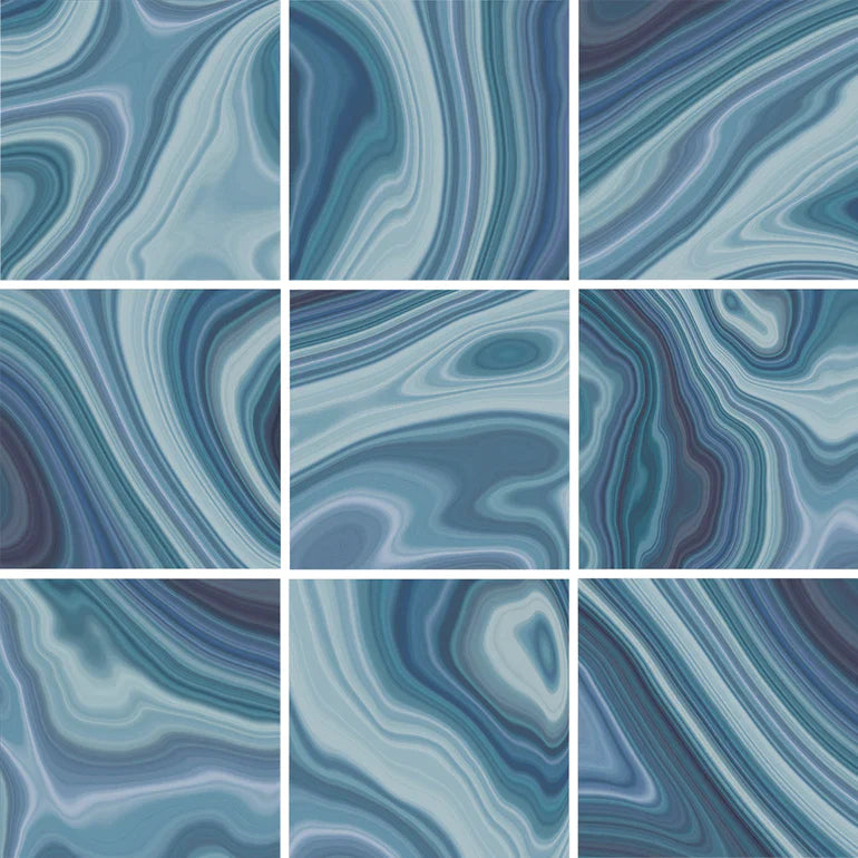 Aquatica Peaceful Blue Porcelain Tile 6"x6" - Stream Collection