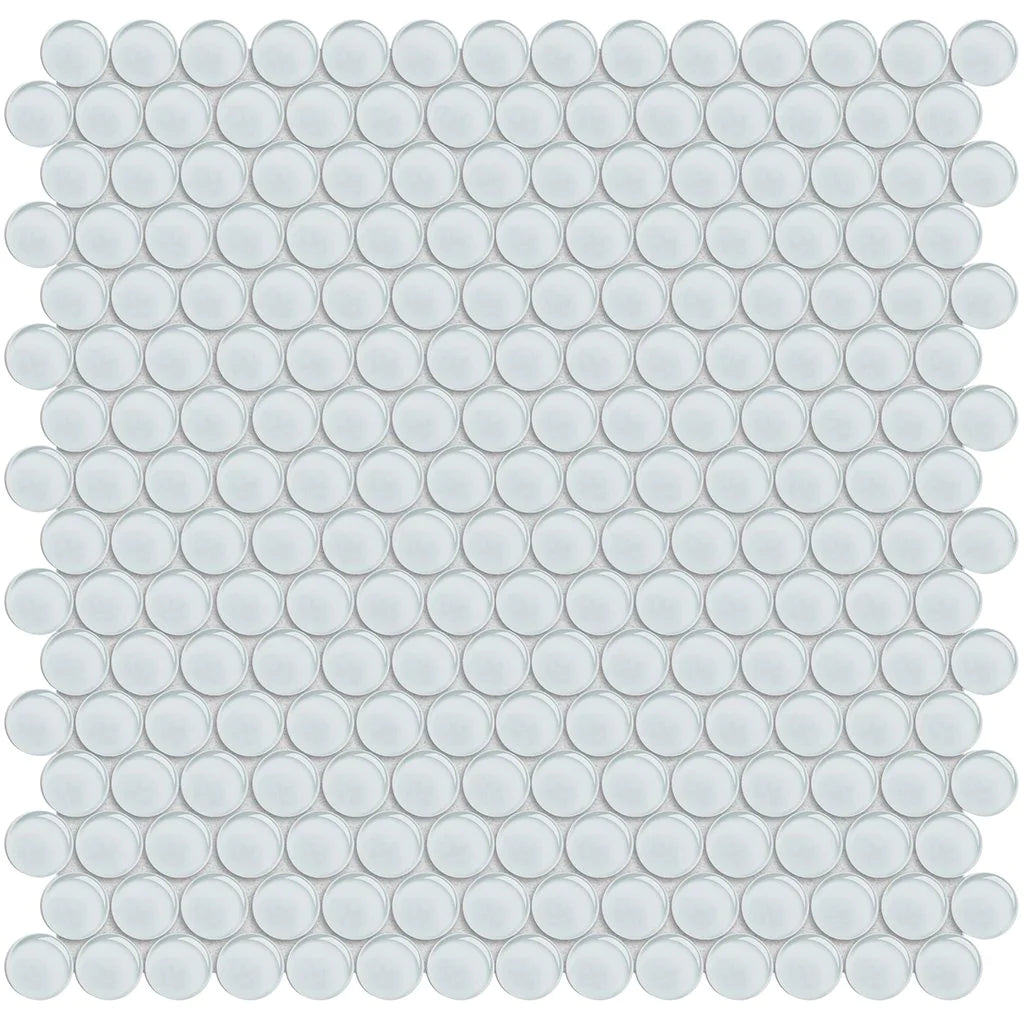 Aquatica Penny Round Ice Glass Mosaic Tile 11.50"x11.75" - Element Collection