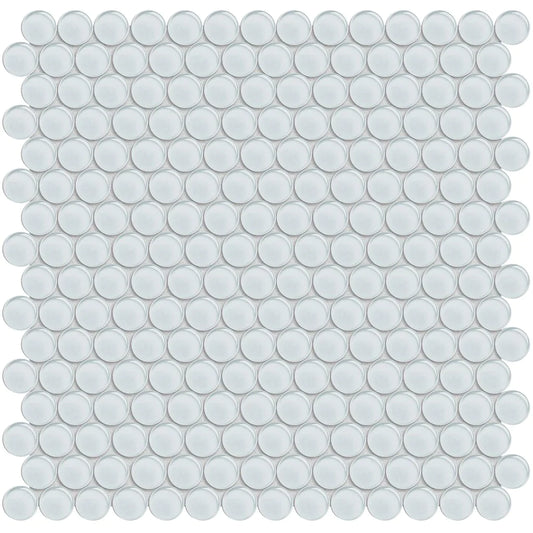 Aquatica Penny Round Ice Glass Mosaic Tile 11.50"x11.75" - Element Collection