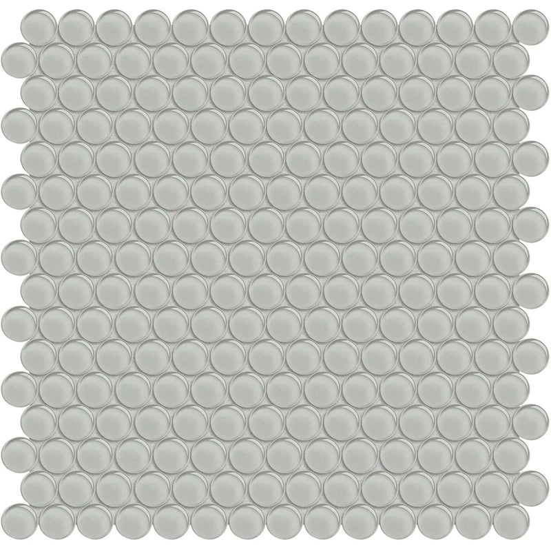 Aquatica Penny Round Mist Glass Mosaic Tile 11.50"x11.75" - Element Collection