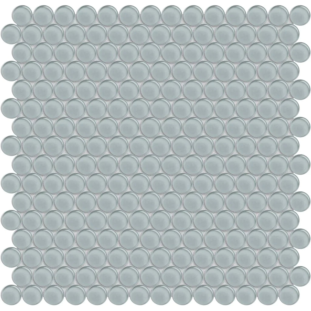 Aquatica Penny Round Shadow Glass Mosaic Tile 11.50"x11.75" - Element Collection