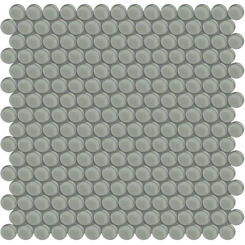 Aquatica Penny Round Smoke Glass Mosaic Tile 11.50"x11.75" - Element Collection