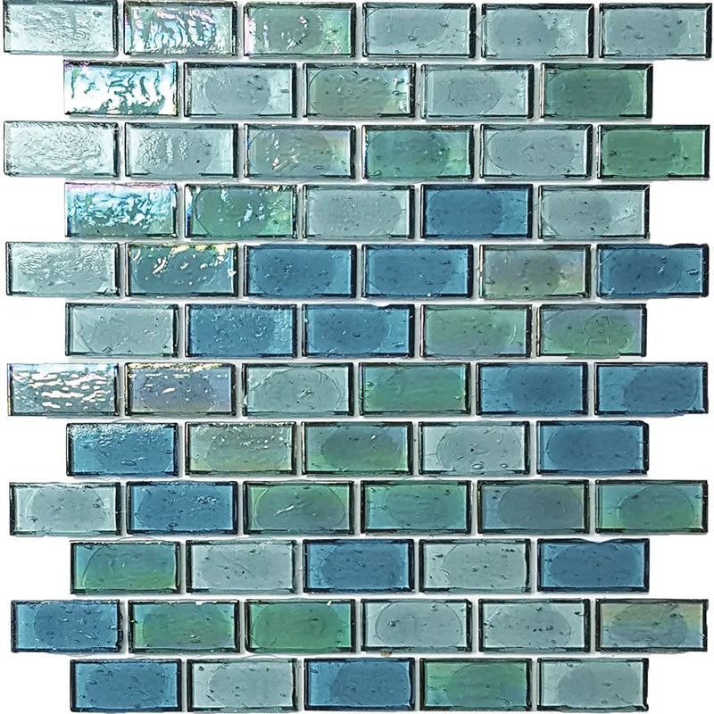 Aquatica Pier 1"x2" Glass Mosaic Tile 11.5"x12.5" - Superior Collection