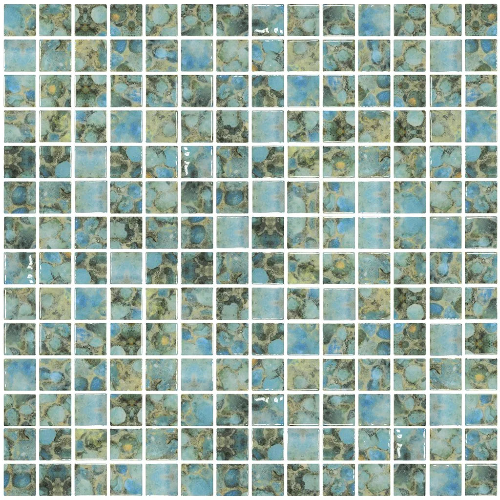 Aquatica Rodas 1"x1" Glass Mosaic Tile 12.25"x18.25" - Vanguard Collection