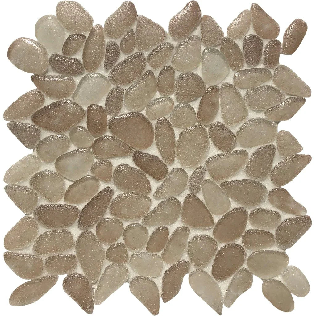 Aquatica Sandy Beige Random Pebble Mosaic 10.5