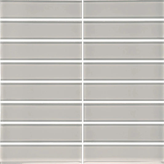 Aquatica Shadow 1.5"x6" Stacked Glass Mosaic Tile 11.75"x11.75" - Element Collection