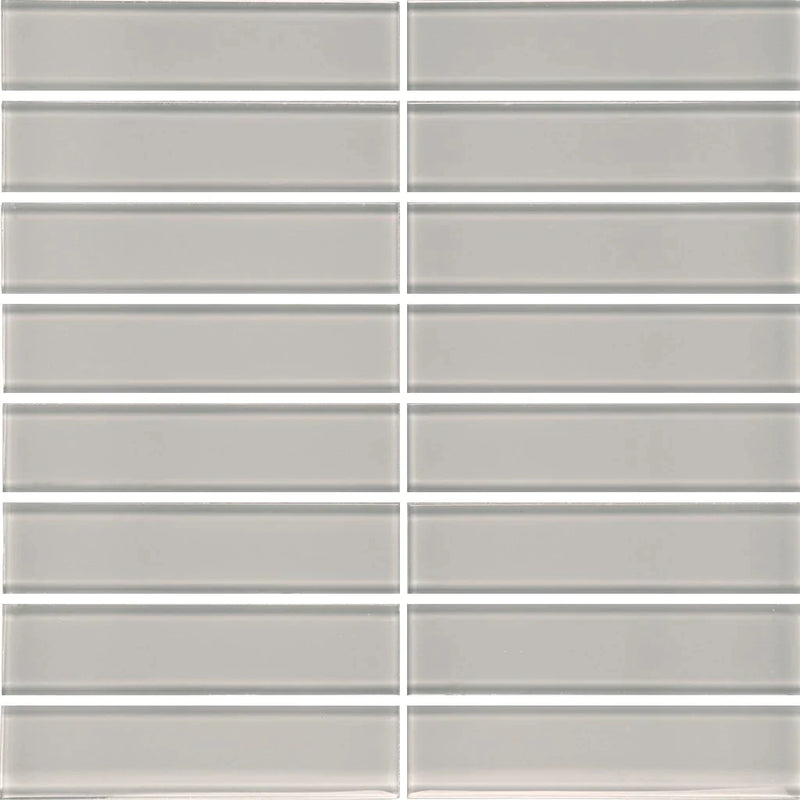 Aquatica Shadow 1.5"x6" Stacked Glass Mosaic Tile 11.75"x11.75" - Element Collection