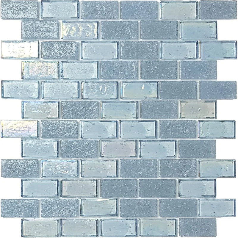 Aquatica Shark 1"x2" Glass Mosaic Tile 11.5"x12.5" - Superior Collection