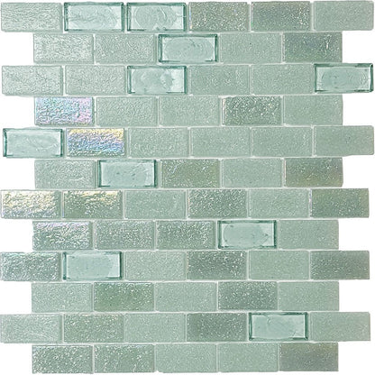 Aquatica Siegrass 1"x2" Glass Mosaic Tile 11.5"x12.5" - Superior Collection