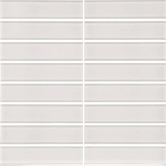 Aquatica Skylight 1.5"x6" Stacked Glass Mosaic Tile 11.75"x11.75" - Element Collection