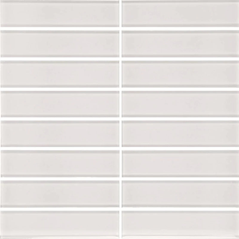 Aquatica Skylight 1.5"x6" Stacked Glass Mosaic Tile 11.75"x11.75" - Element Collection