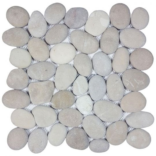 Aquatica Classic Tan Pebble Mosaic 10.75"x11.25" - Ocean Stones Pebble Collection