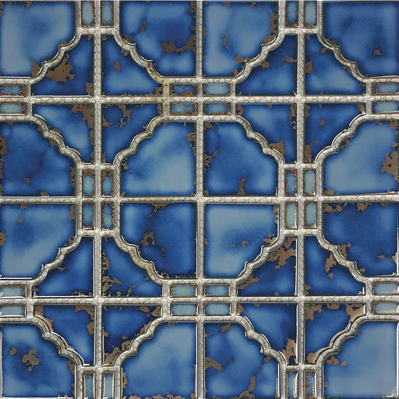 Aquatica Terra Blue 6"x6" Porcelain Pool Tile 12"x12" - Sunburst Collection