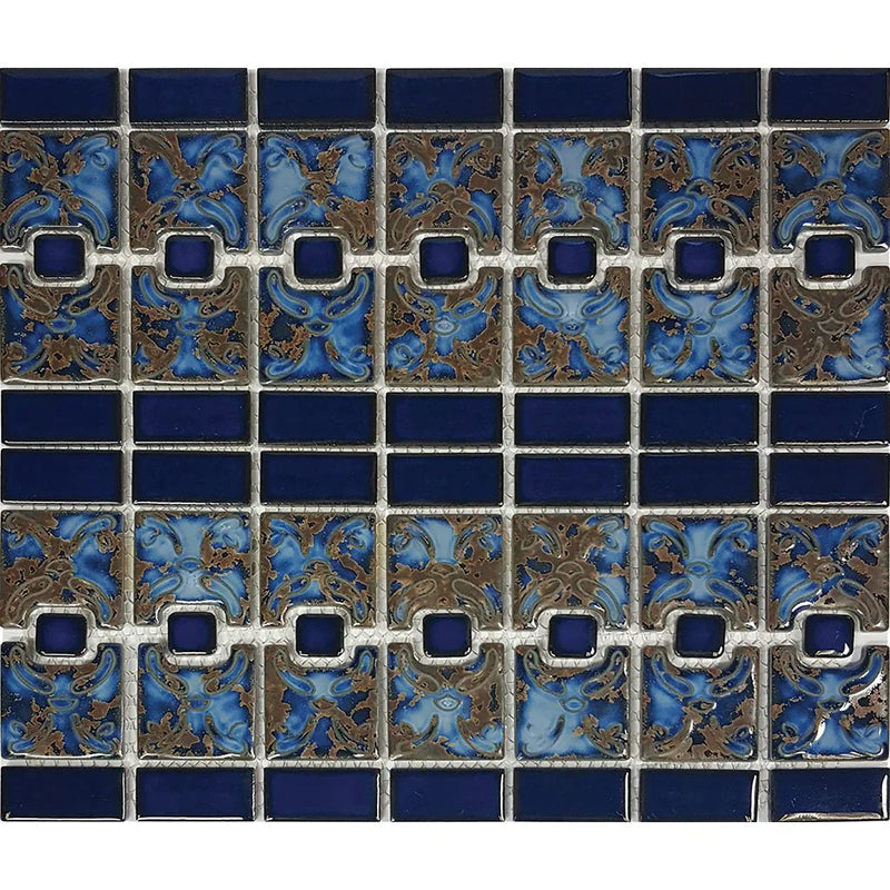 Aquatica Terra Porcelain Mosaic Pool Tile 12"x13" - Luciana Collection