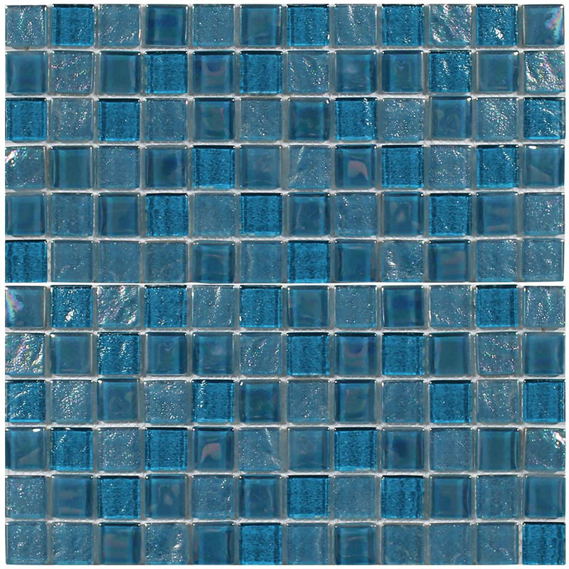 Aquatica Topazstone 1"x1" Linear Glass Mesh Tile 11.75"x11.75" - Treasure Collection