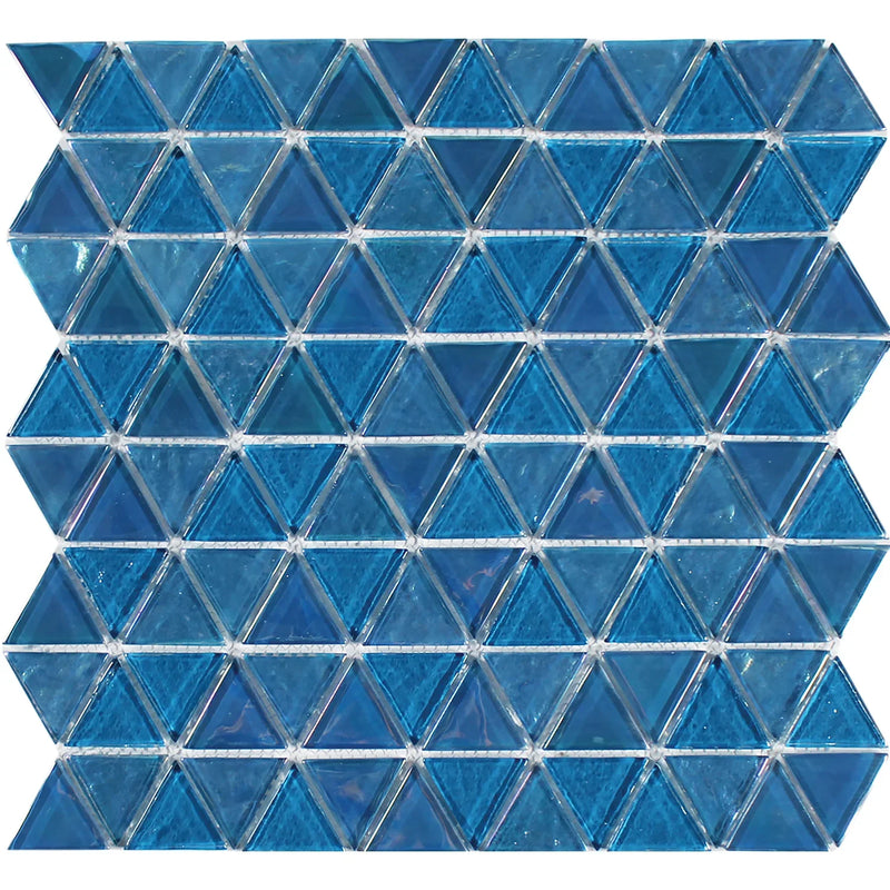 Aquatica Topazstone Glass Mosaic On Mesh Tile 11.75"x11.75" - Triangle Collection