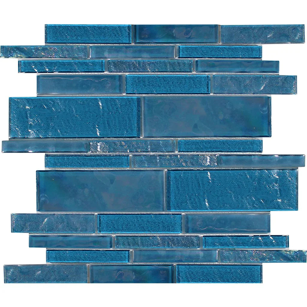 Aquatica Topazstone Linear Glass Mesh Tile 11.75"x11.75" - Treasure Collection