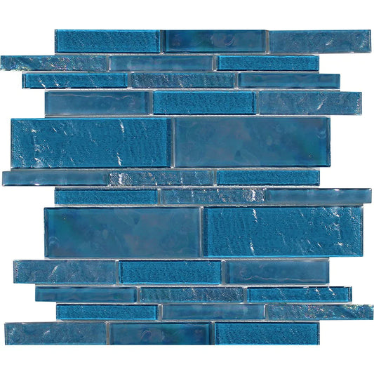 Aquatica Topazstone Linear Glass Mesh Tile 11.75"x11.75" - Treasure Collection