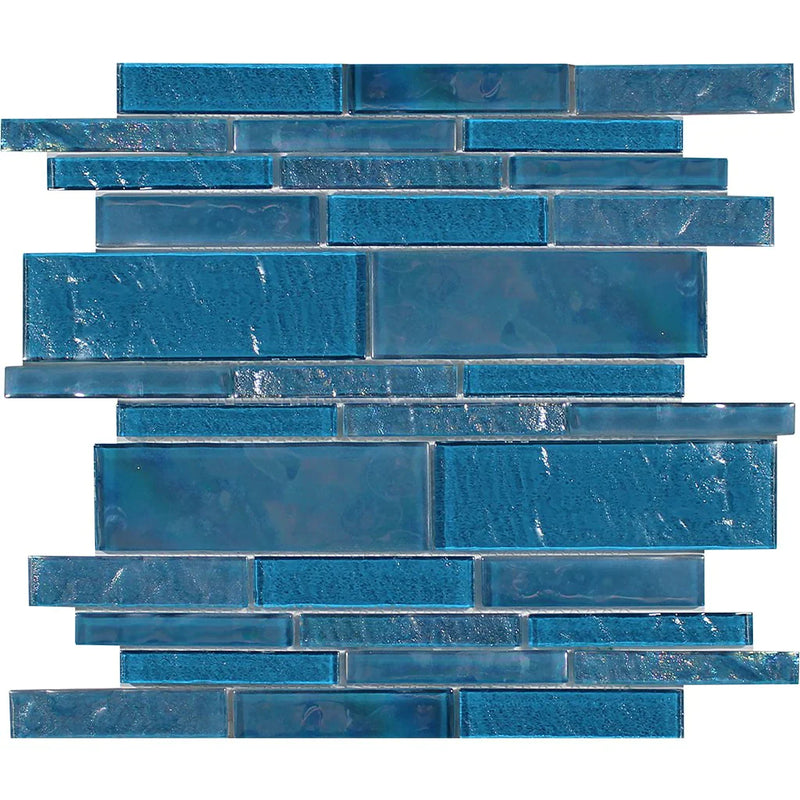 Aquatica Topazstone Linear Glass Mesh Tile 11.75"x11.75" - Treasure Collection
