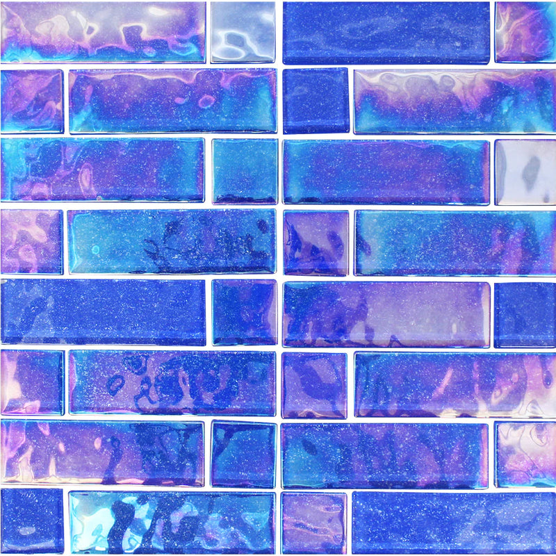 Aquatica Tropic - Mixed Linear - Glass Pool Tile 12"x12" - Stardust Collection