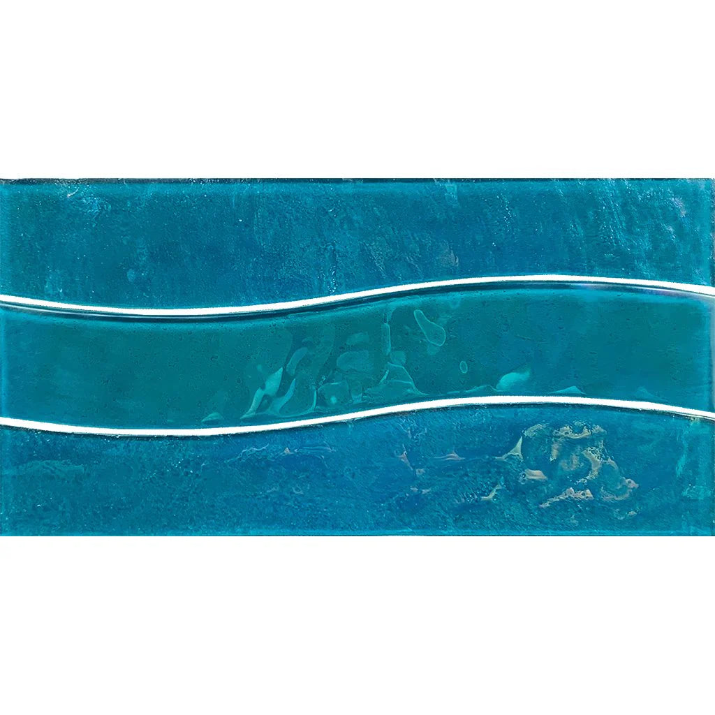 Aquatica Turquoise Pool Waveglass Waterline Glass Tile 6"x12" - Border ...