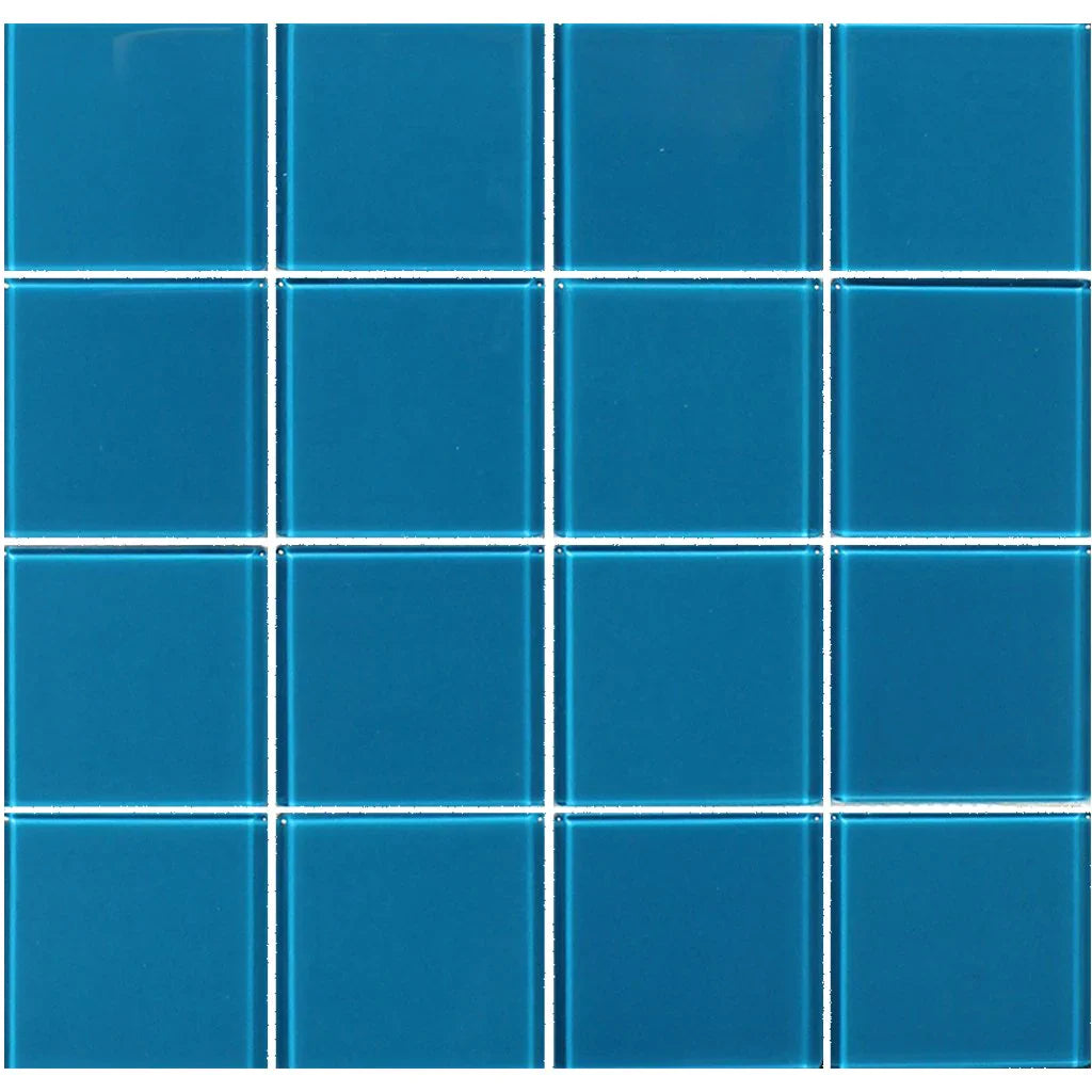 Aquatica Turquoise Solid Glass Mosaic Tile 12