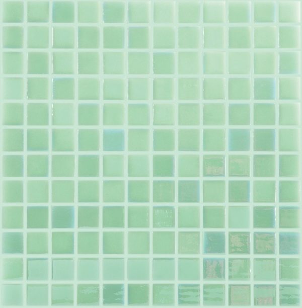 Aquatica White/Green 1"x1" Glass Mosaic Tile 12"x12" - Glow Glass Collection